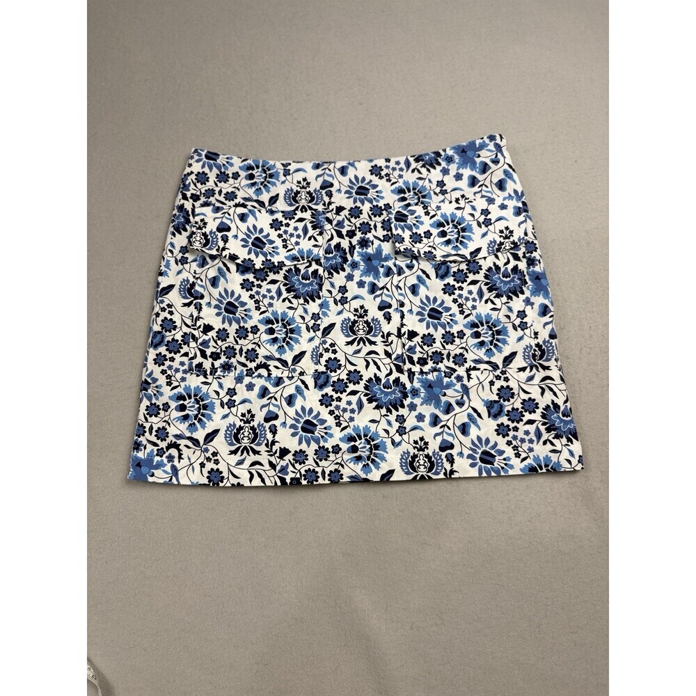 Golftini Floral Blue White Skort Sz 2 Golf Pickleball Tennis Athleisure